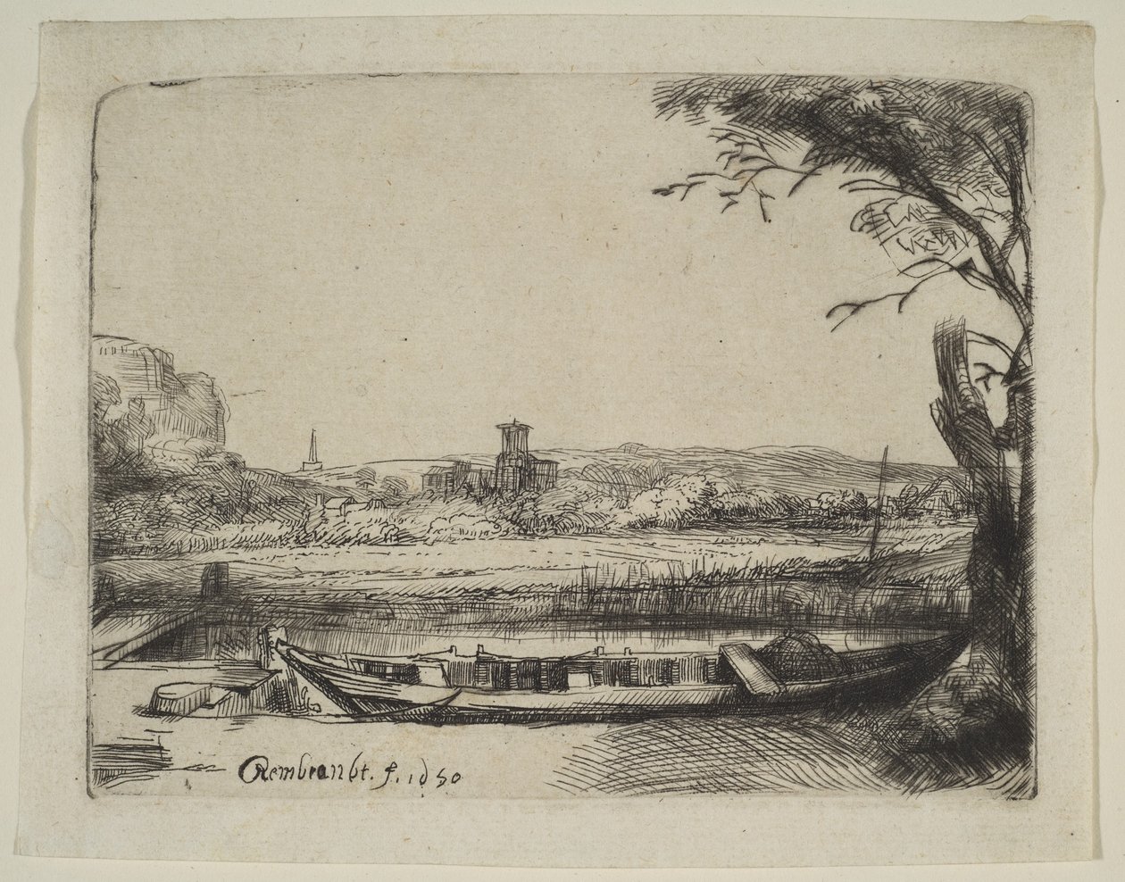 Büyük Tekneli ve Köprülü Kanal, 1650. by Rembrandt van Rijn