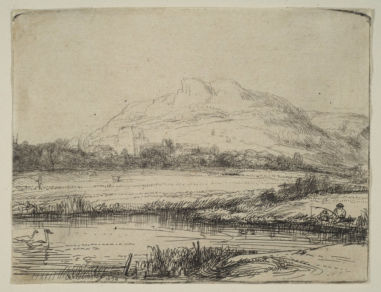 Fenerli ve İki Kuğulu Kanal, 1650. by Rembrandt van Rijn