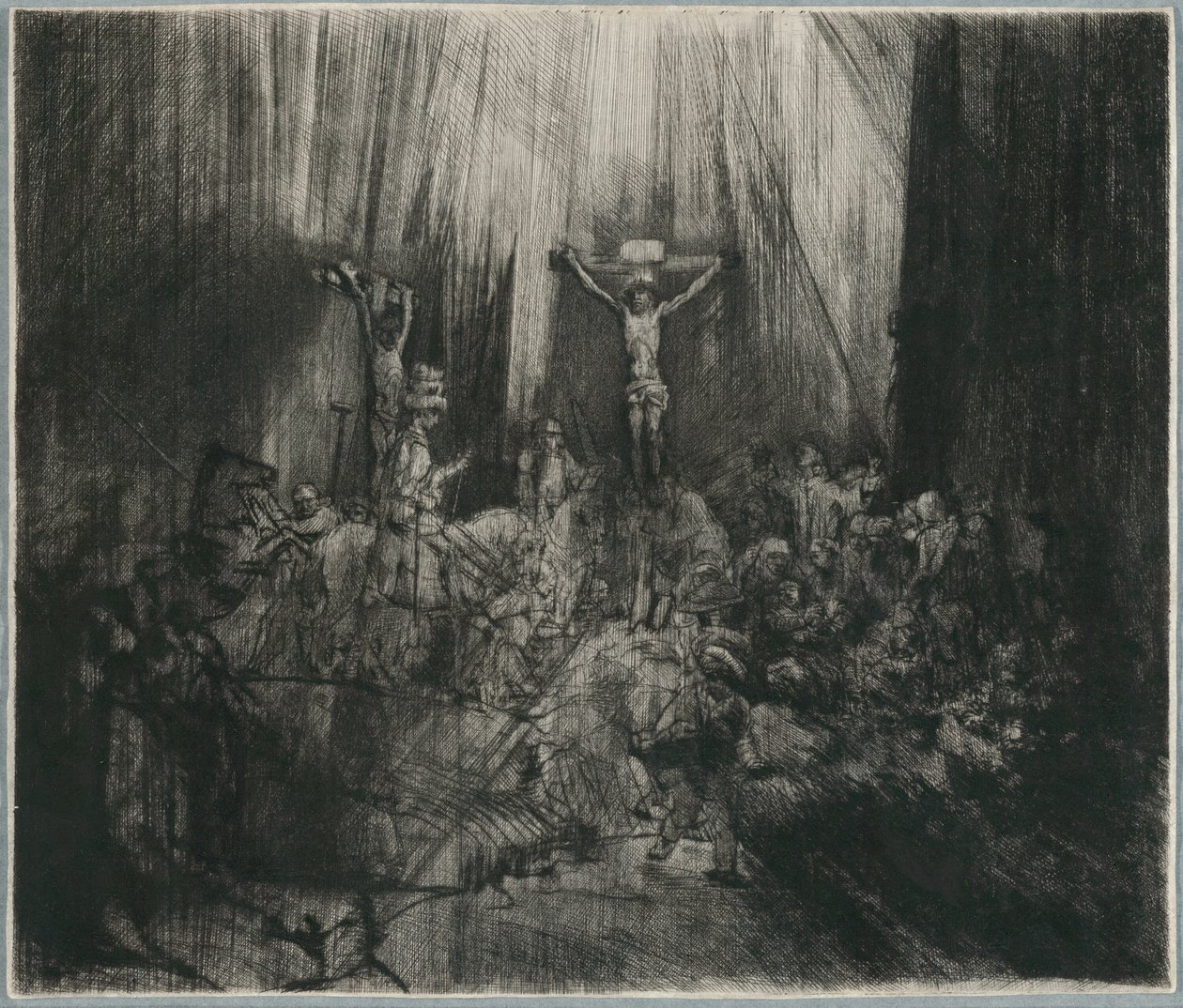 İki Hırsız Arasında Çarmıha Gerilen Mesih: "Üç Haç" by Rembrandt van Rijn