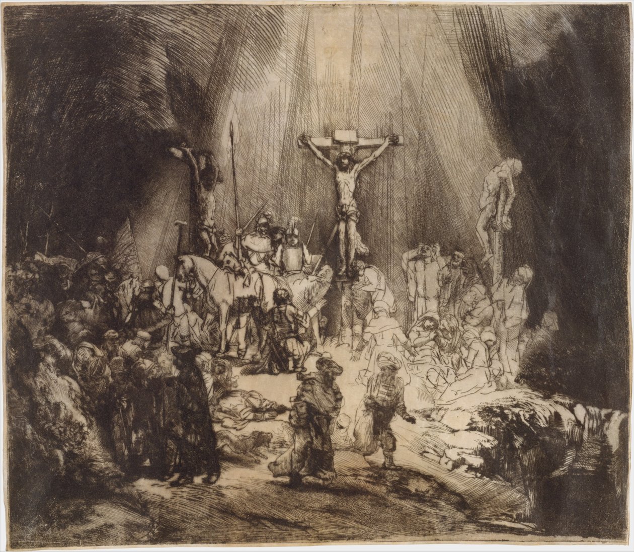 İki Hırsız Arasında Çarmıha Gerilmiş İsa: Üç Haç, 1653., 1653. by Rembrandt van Rijn