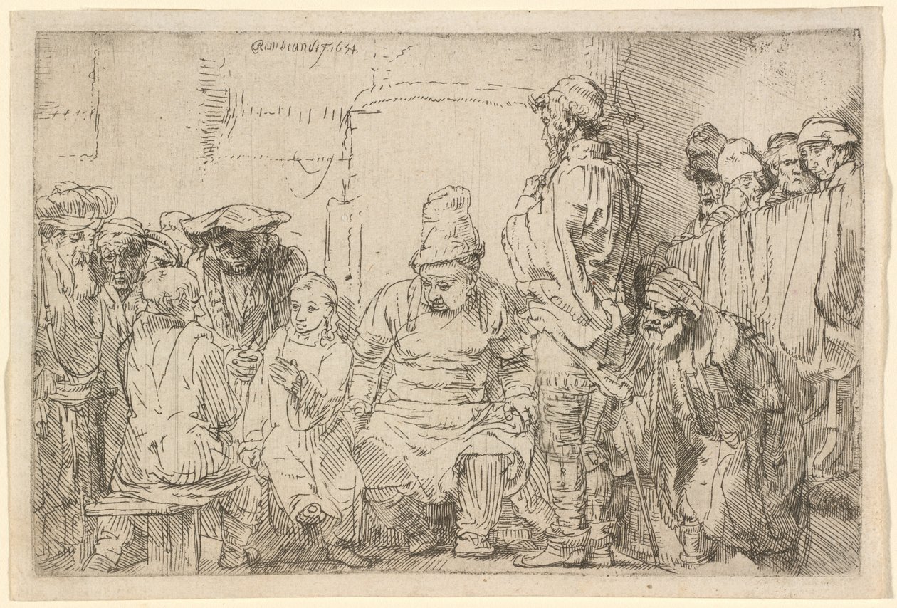 Doktorlarla Oturan İsa Tartışıyor by Rembrandt van Rijn