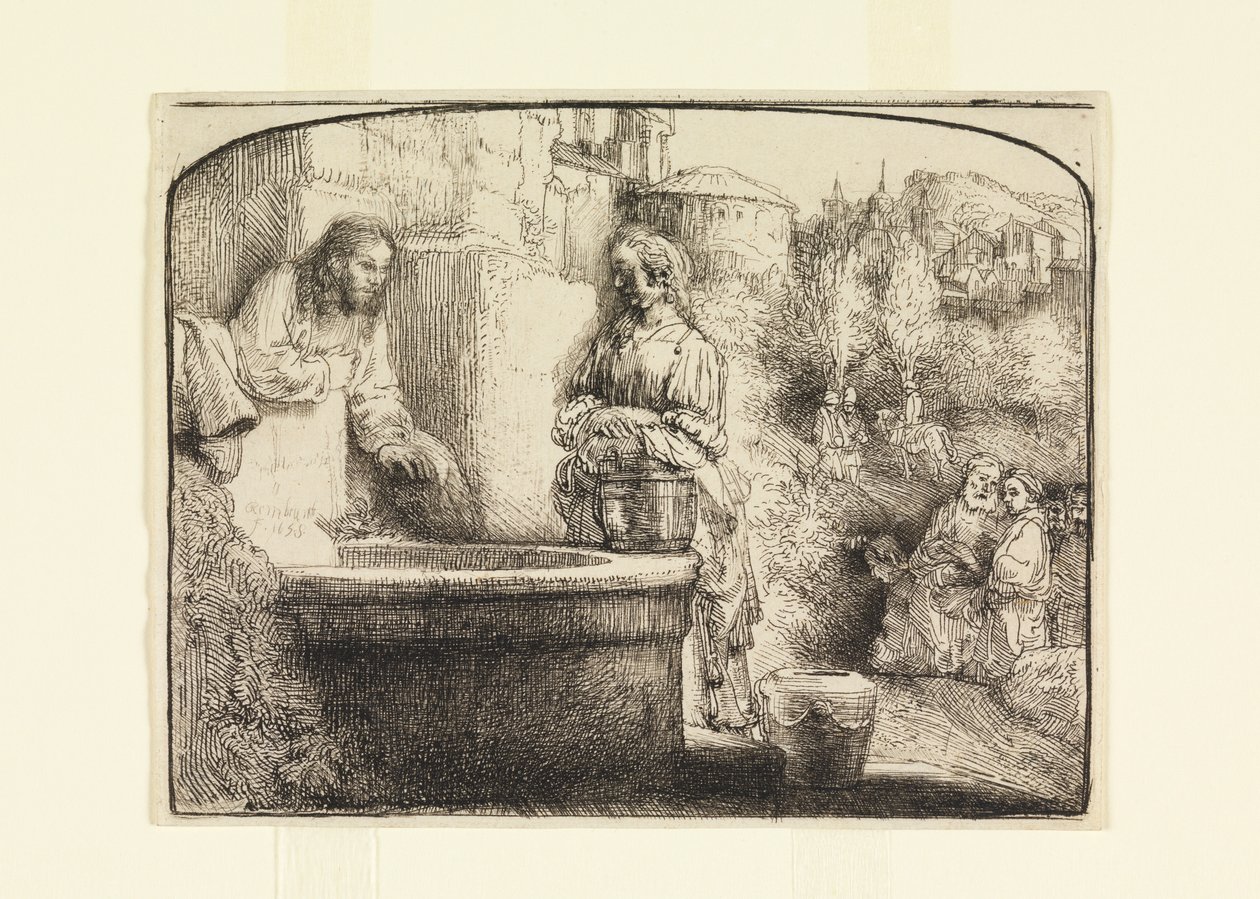 İsa ve Samiriyeli Kadın by Rembrandt van Rijn