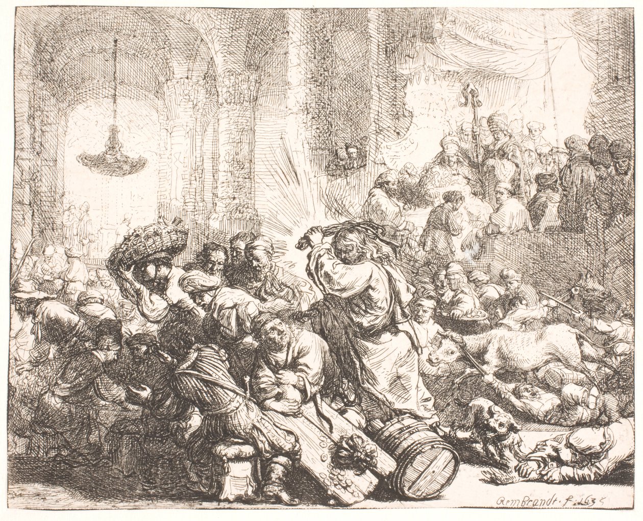 İsa sarrafları tapınaktan sürüyor by Rembrandt van Rijn