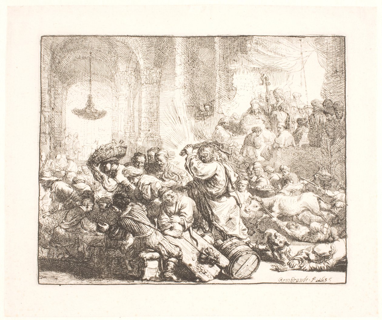 İsa sarrafları tapınaktan sürüyor by Rembrandt van Rijn