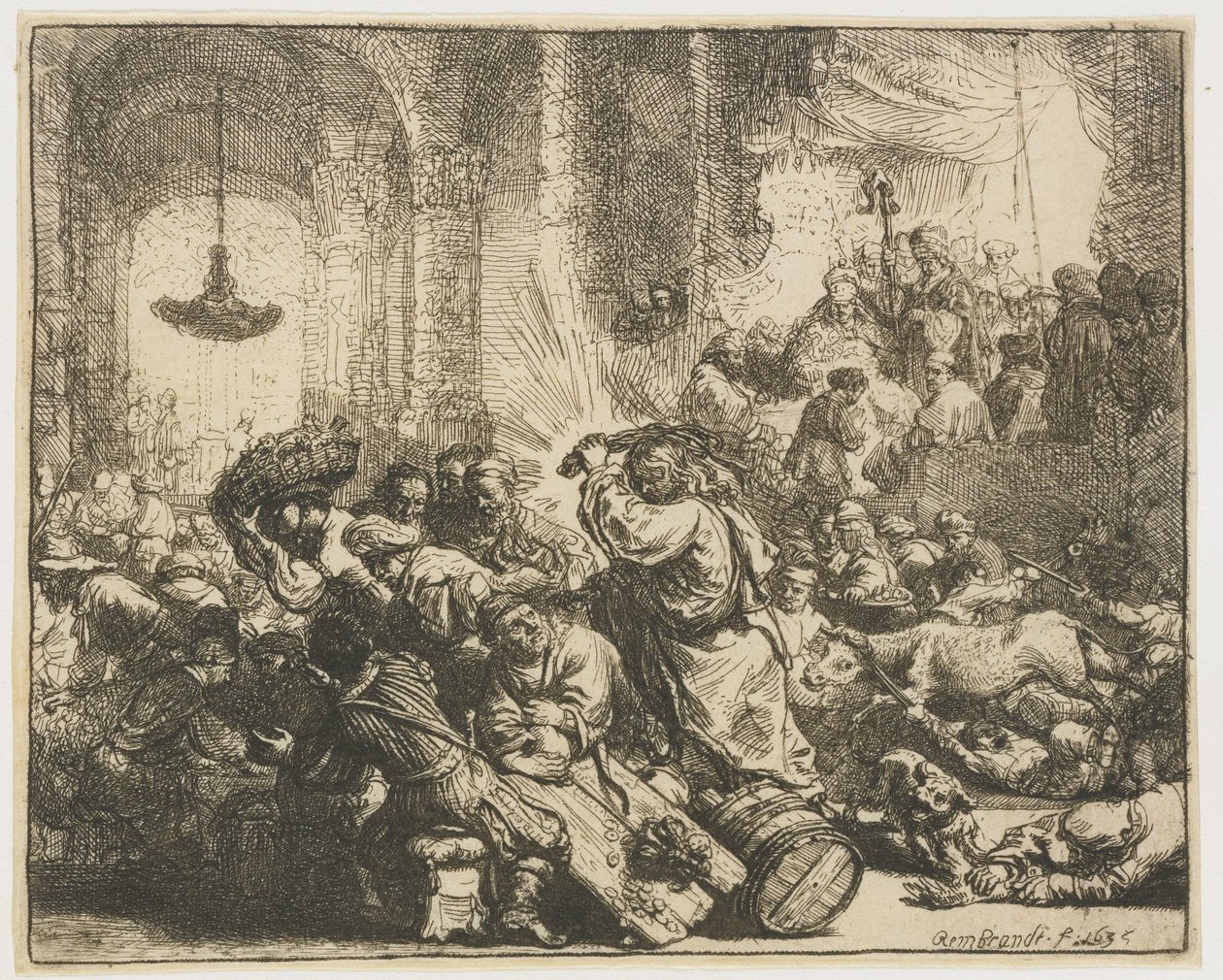 İsa sarrafları tapınaktan sürüyor by Rembrandt van Rijn