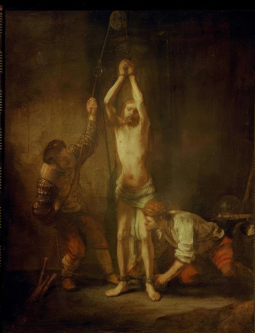 İsa bela sütununda by Rembrandt van Rijn