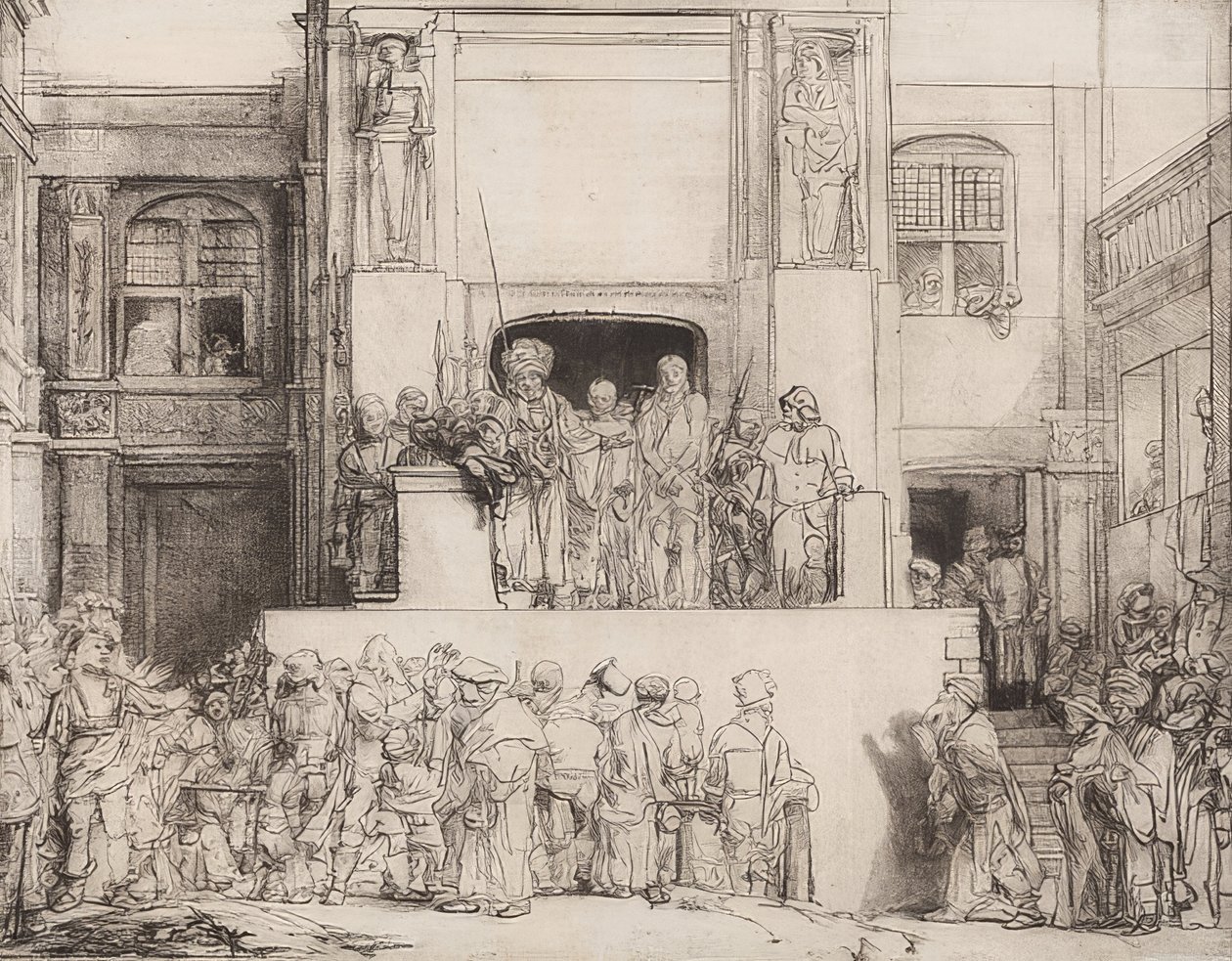 Mesih insanlara sundu. 1655 by Rembrandt van Rijn