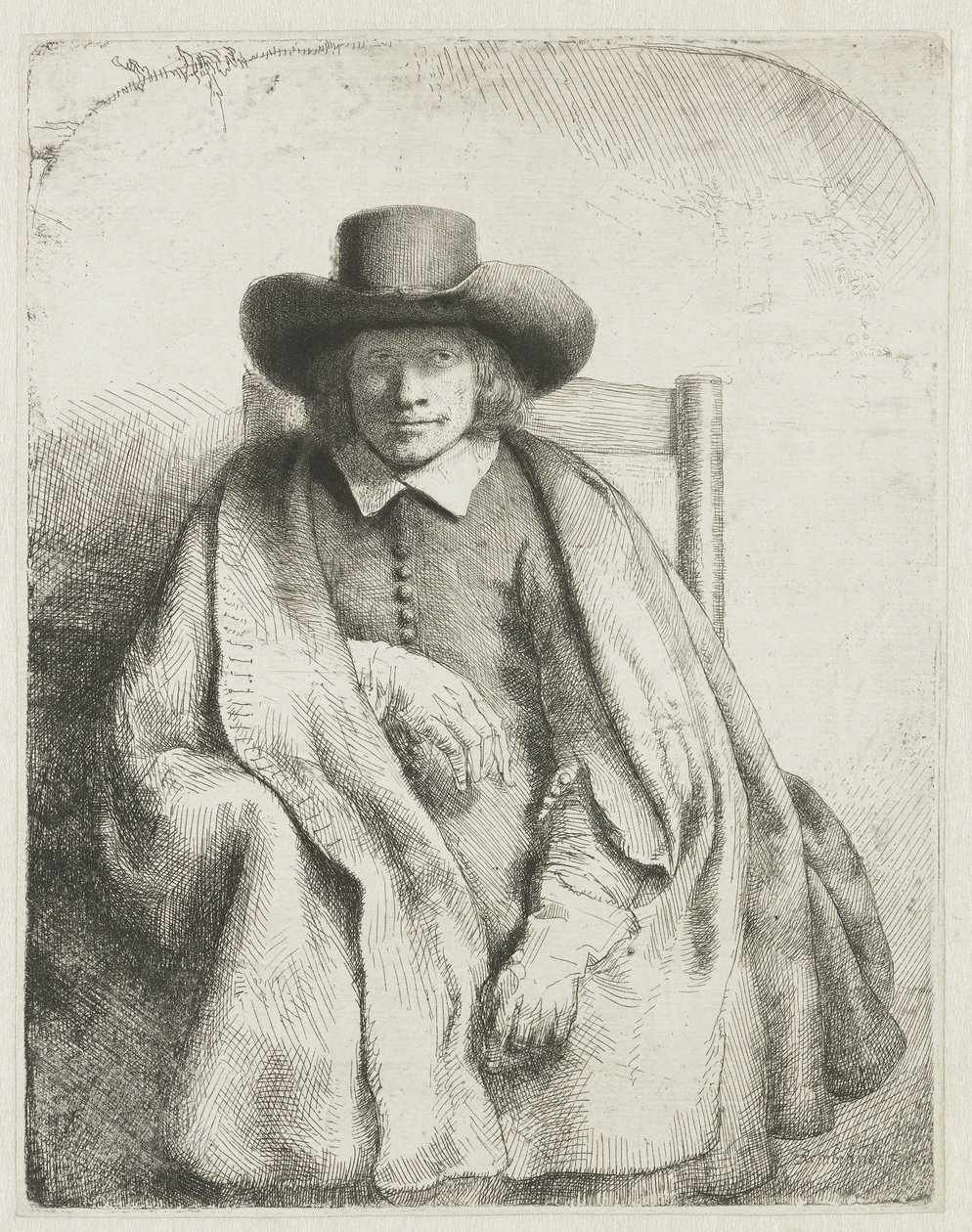 Clement de Jonghe, baskı satıcısı by Rembrandt van Rijn