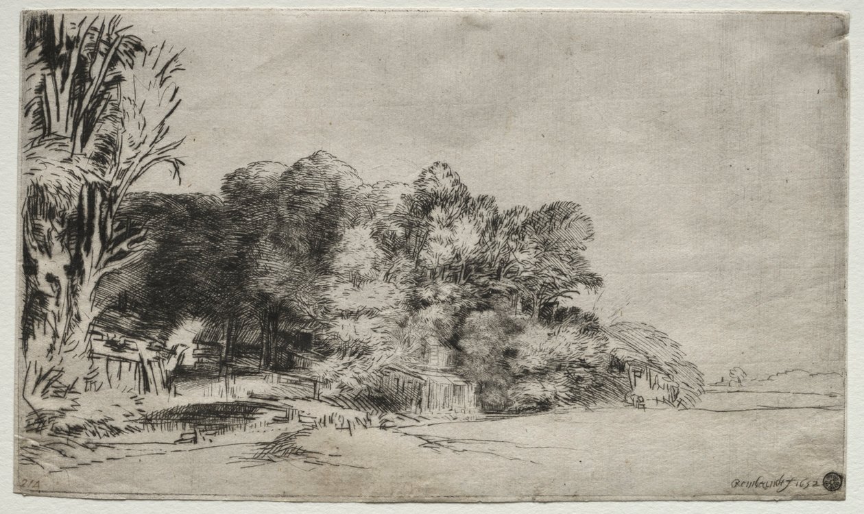 Manzaralı Ağaç Kümesi, 1652. by Rembrandt van Rijn