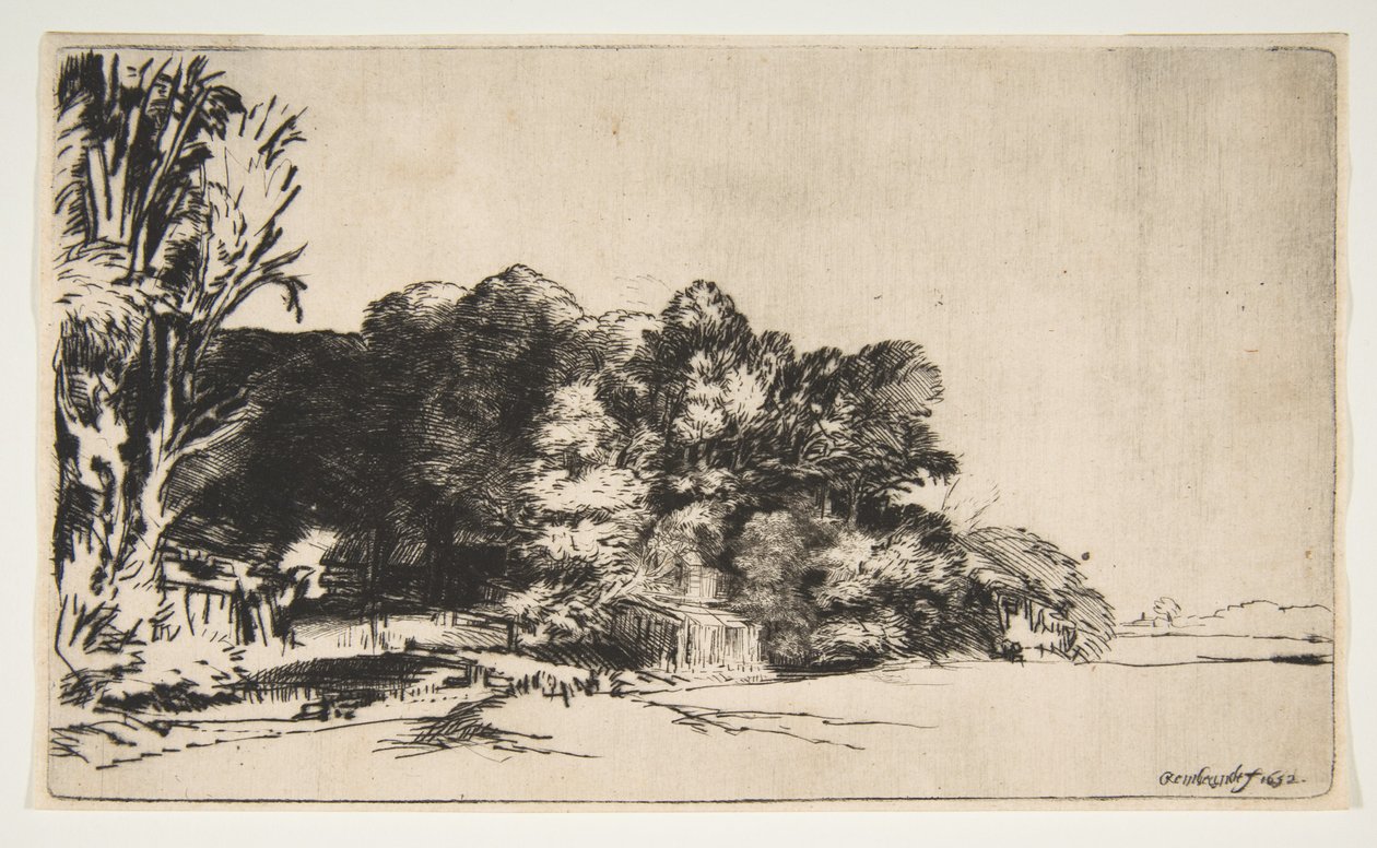 Manzaralı Ağaç Kümesi, 1652. by Rembrandt van Rijn