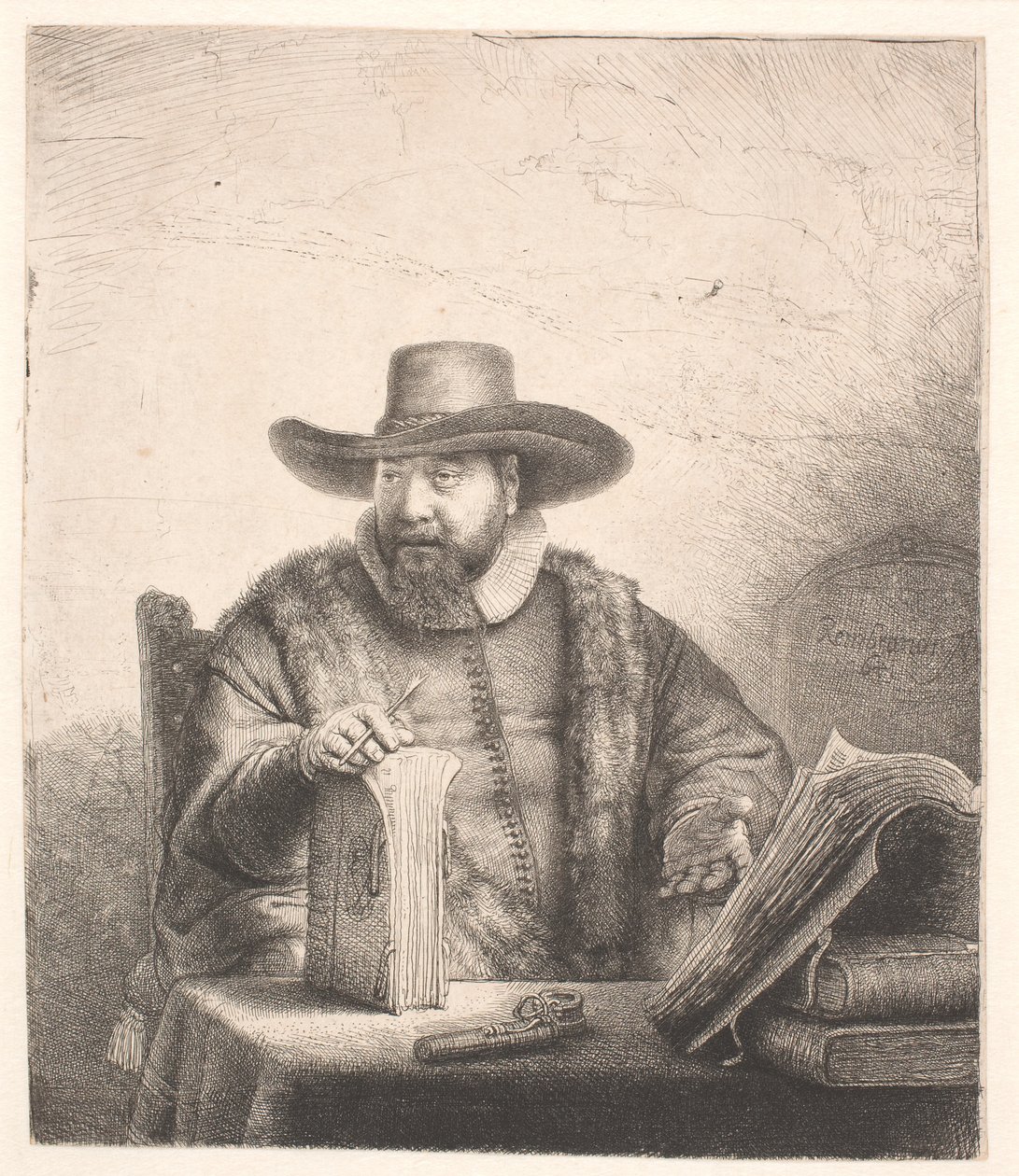 Cornelis Claesz Anslo, Mennonite vaiz by Rembrandt van Rijn