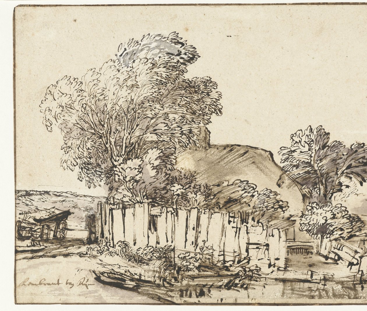 Ağaçların Arasında Beyaz Palingli Yazlık by Rembrandt van Rijn