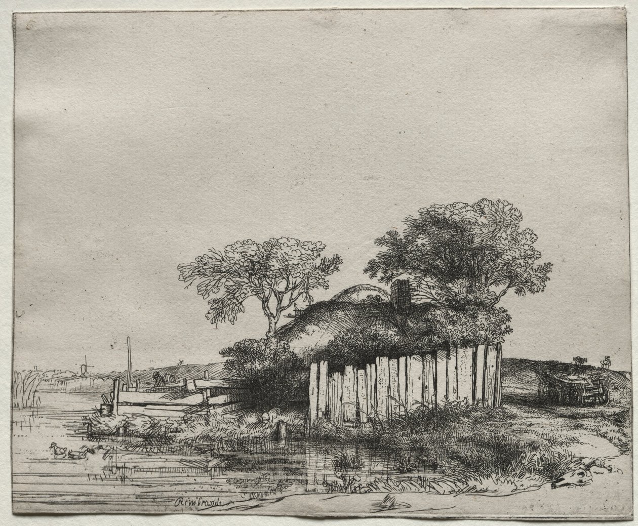 Beyaz Palingli Kulübe, 1648. by Rembrandt van Rijn
