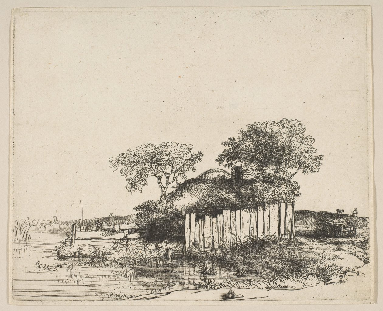 Beyaz Palingli Kulübe, 1648. by Rembrandt van Rijn