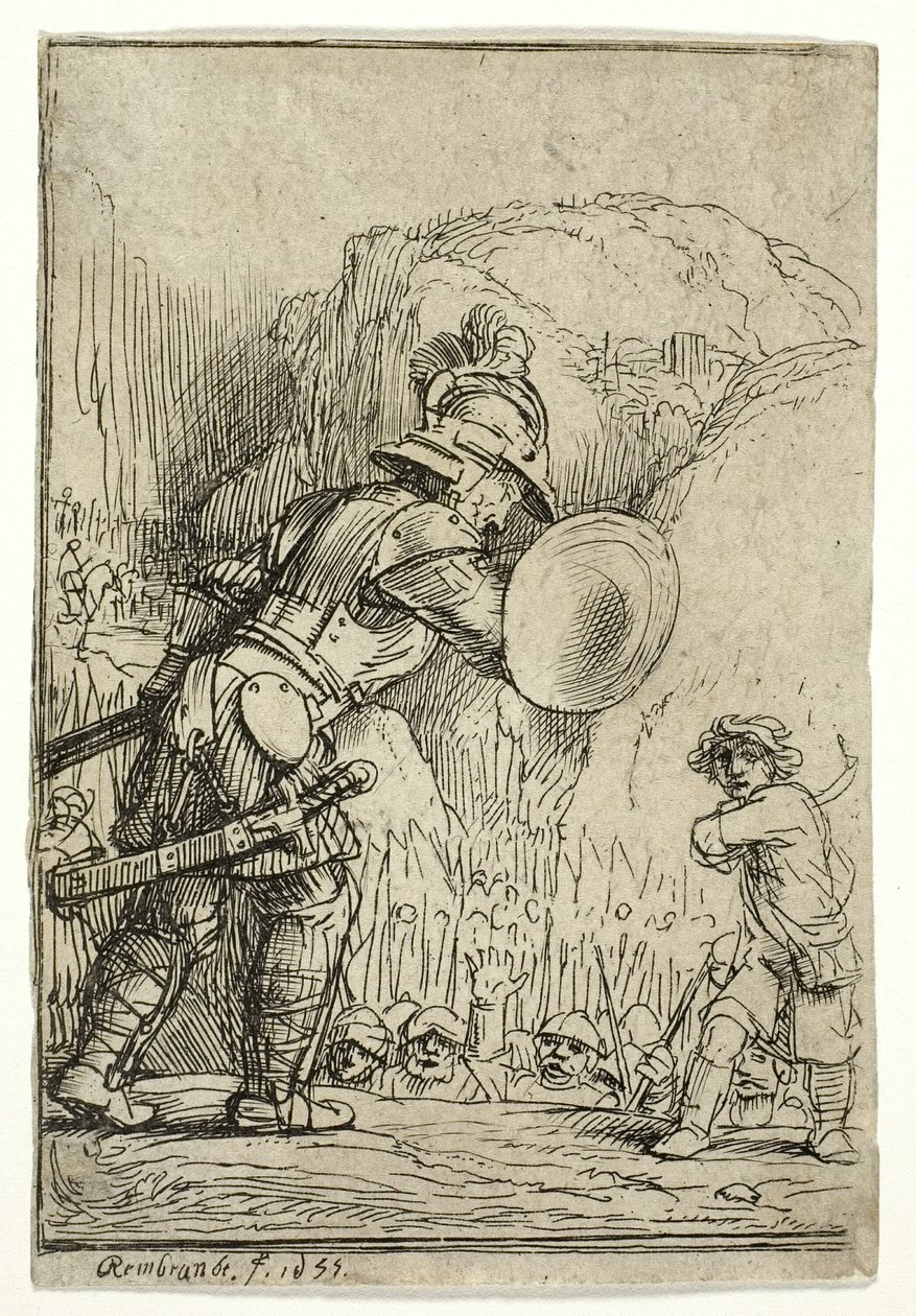 David ve Goliath by Rembrandt van Rijn