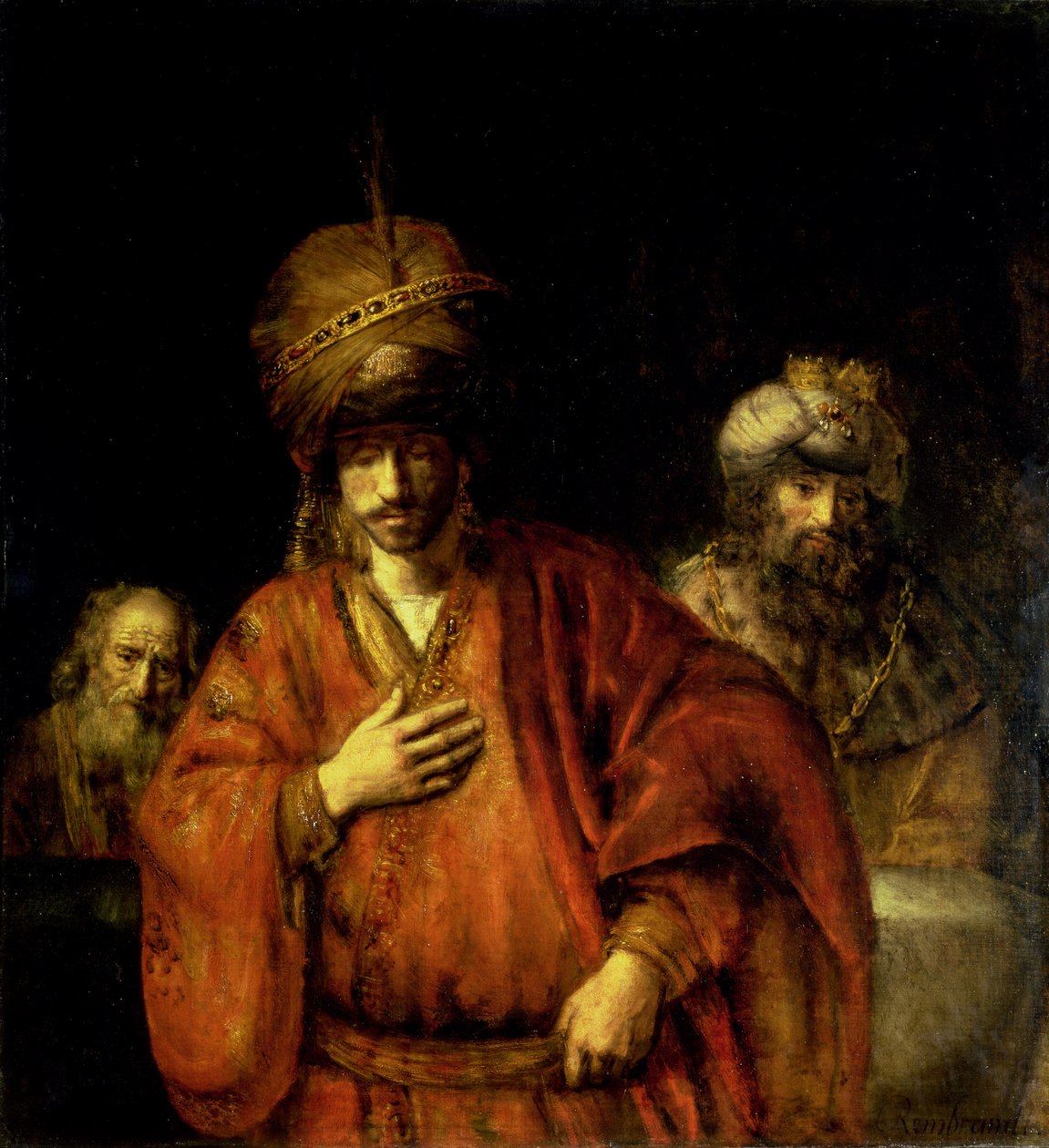 David ve Uriah by Rembrandt van Rijn