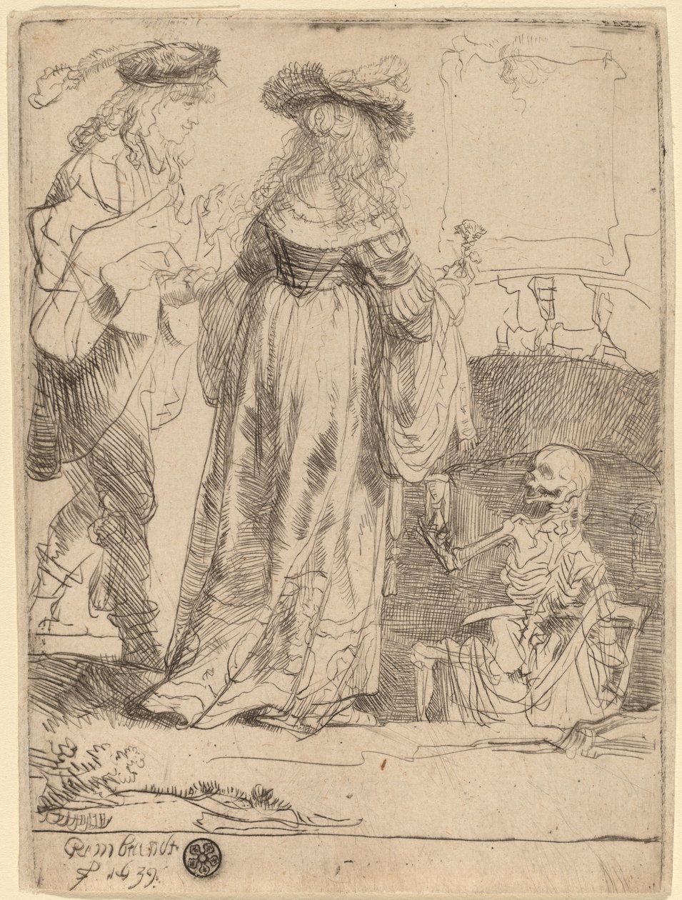 Açık Mezardan Evli Çifte Görünen Ölüm by Rembrandt van Rijn