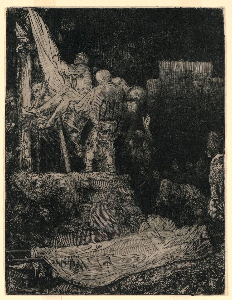 Torchlight ile Haçtan İniş by Rembrandt van Rijn
