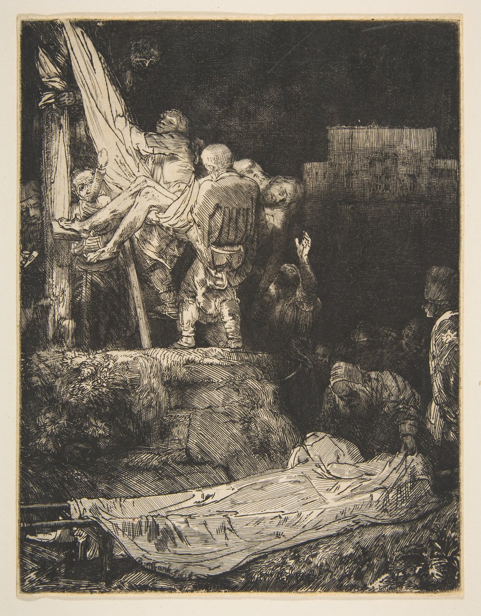 Torchlight tarafından Haçtan İniş, 1654. by Rembrandt van Rijn