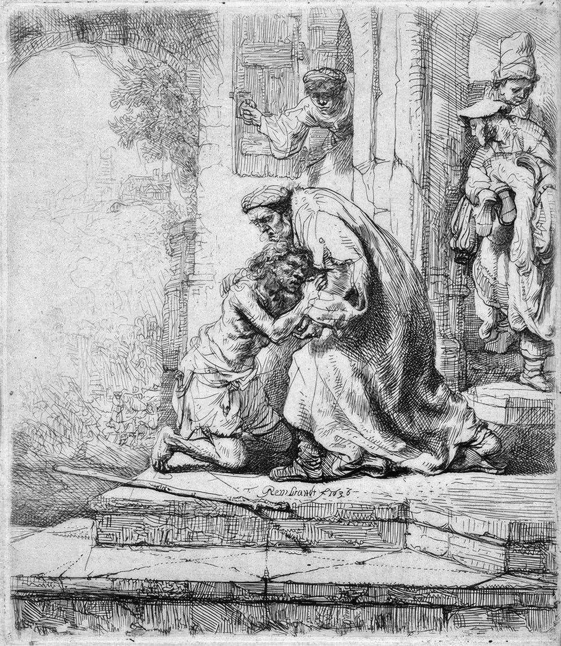 Müsrif oğlunun eve dönüşü by Rembrandt van Rijn