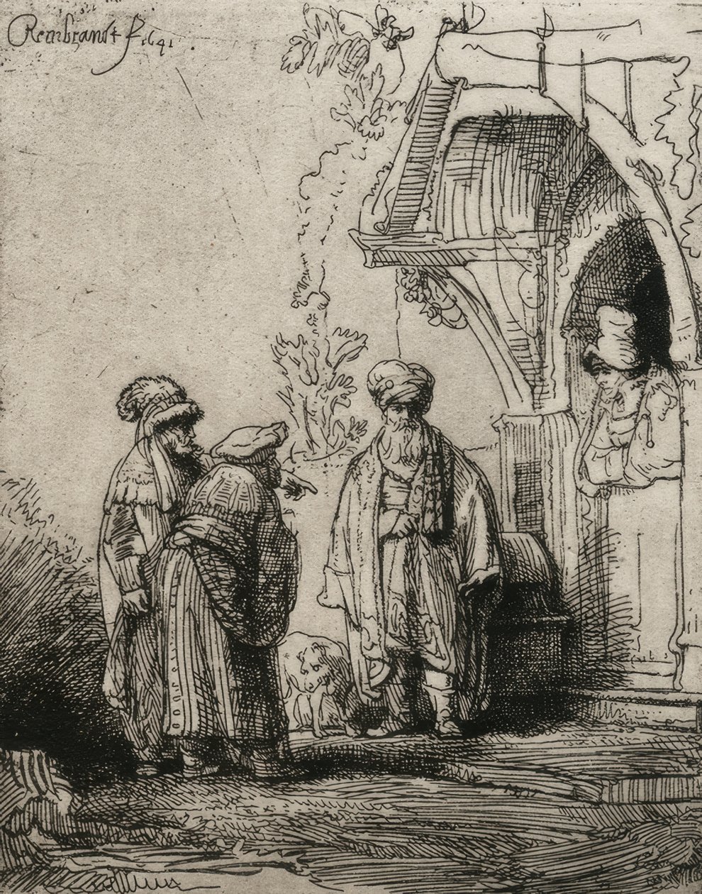 Üç Doğulu by Rembrandt van Rijn