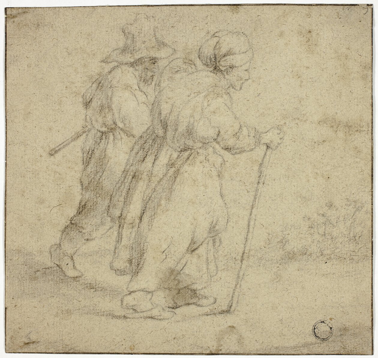 Yaşlı Köylü Çift by Rembrandt van Rijn