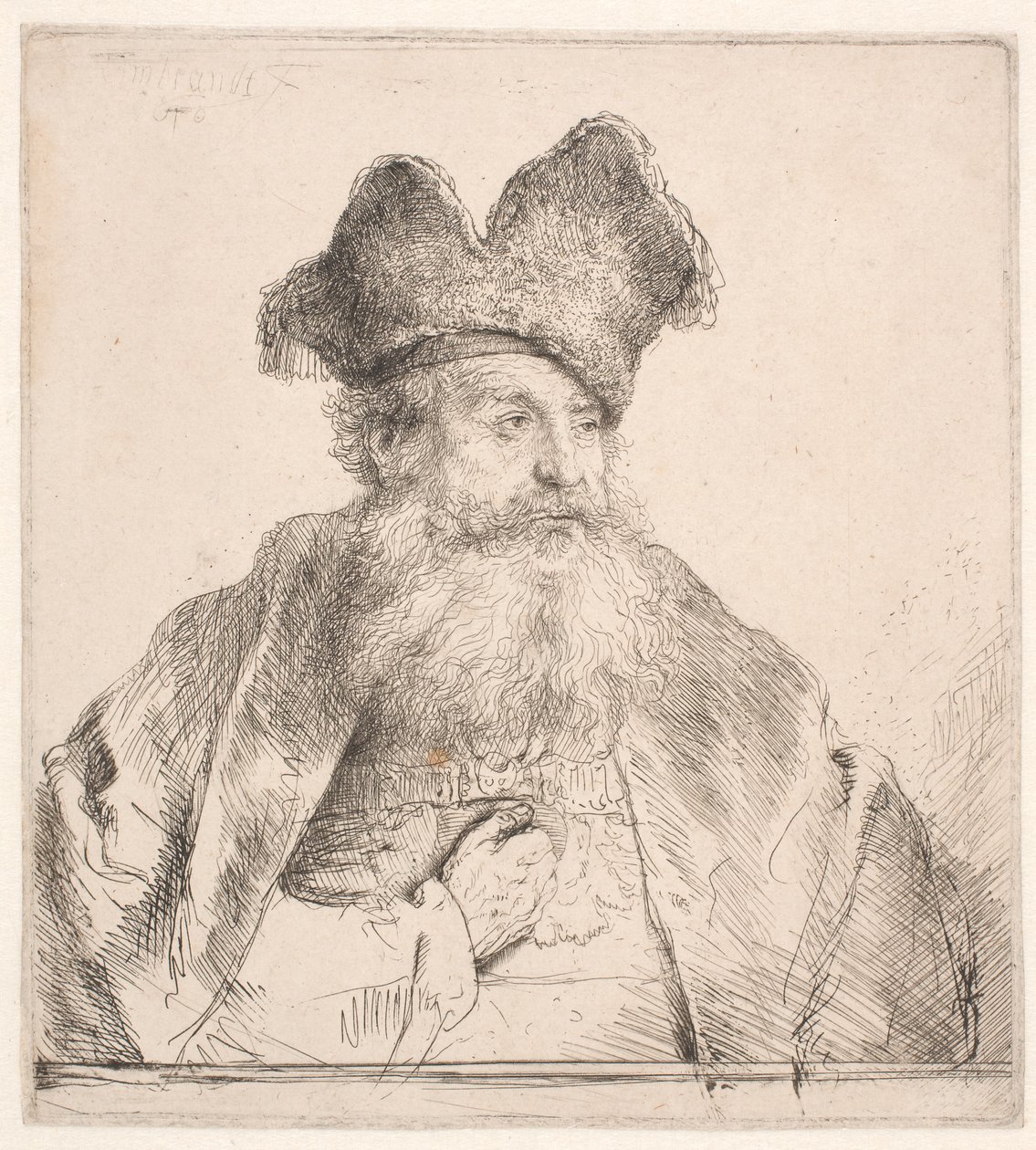 Kürk şapkalı yaşlı adam by Rembrandt van Rijn