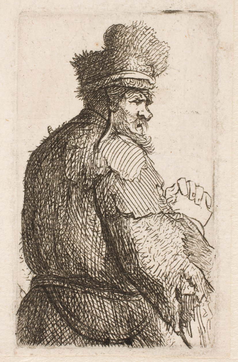 Yaşlı adam arkadan görüldü by Rembrandt van Rijn