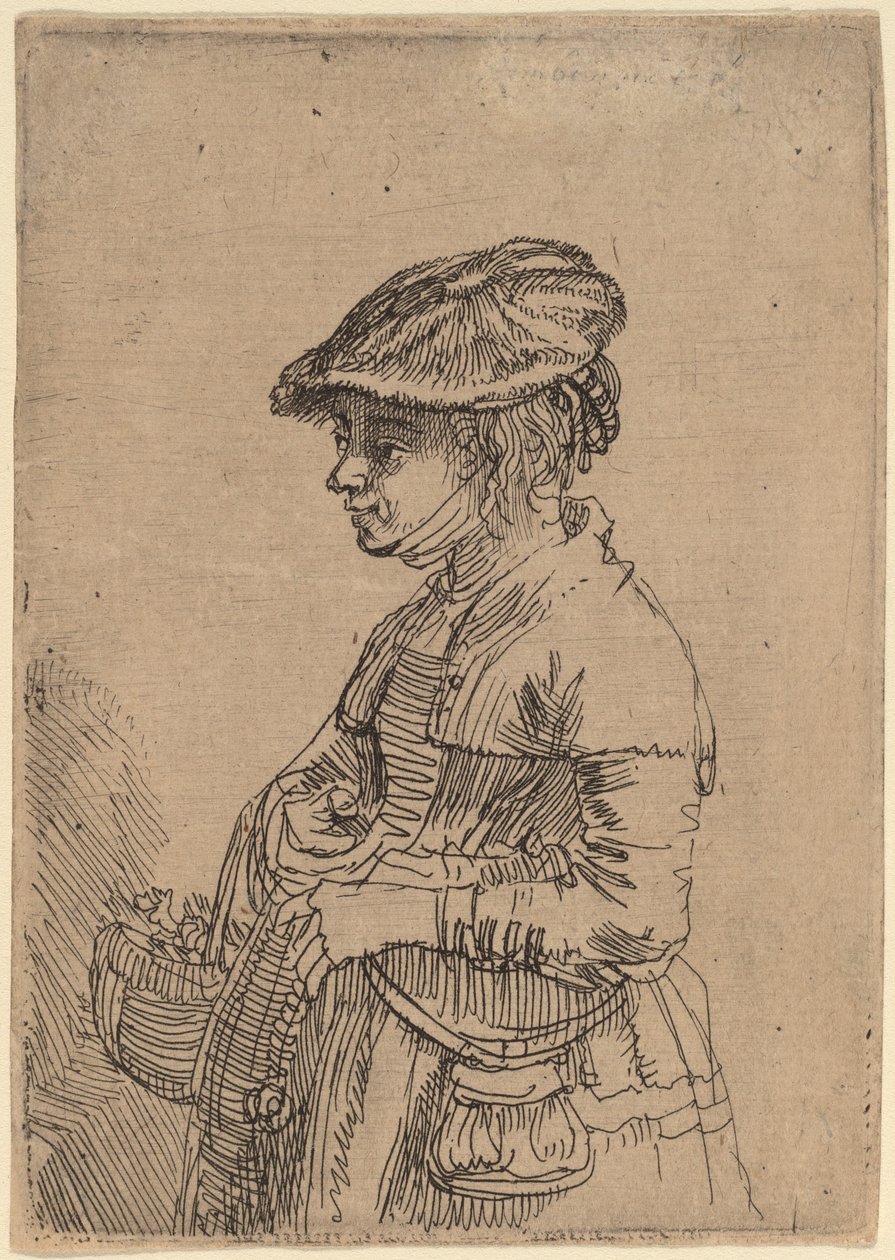 Sepetli Kız by Rembrandt van Rijn