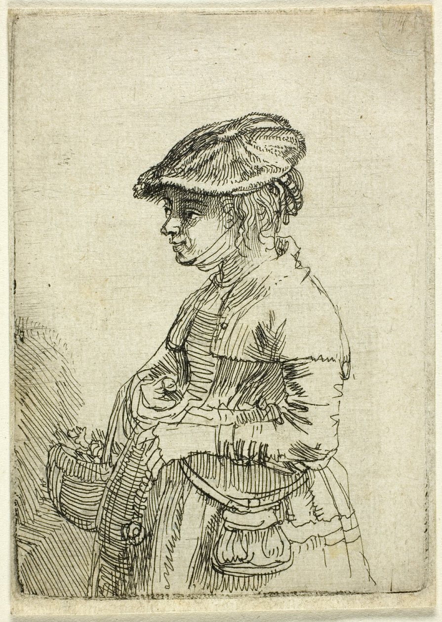 Sepetli Kız by Rembrandt van Rijn