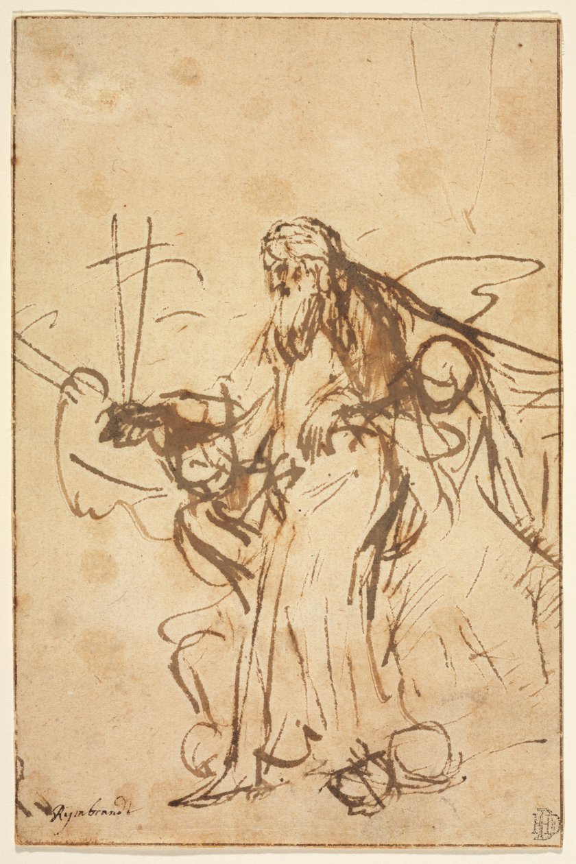 Melekler Tarafından Desteklenen Baba Tanrı by Rembrandt van Rijn