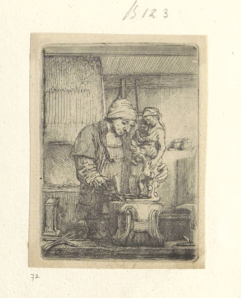 Goudsmid Seksen beş orijinal baskının toplanması (seri başlığı) by Rembrandt van Rijn