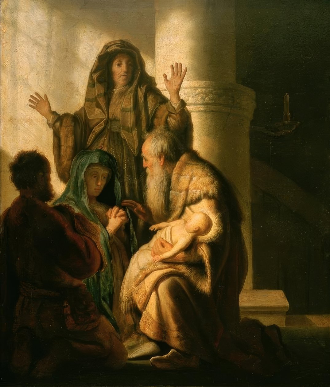 Hanna ve Simeon tapınakta by Rembrandt van Rijn