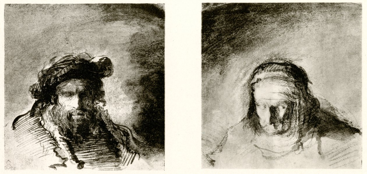 Kafa Çalışmaları by Rembrandt van Rijn