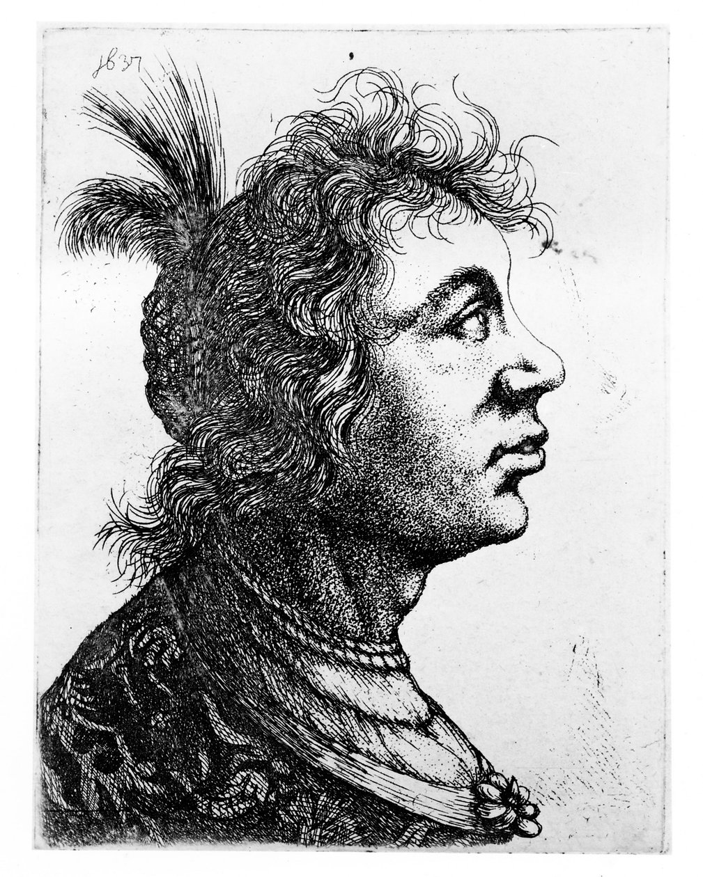 Bir kadının başı, 1637 by Rembrandt van Rijn
