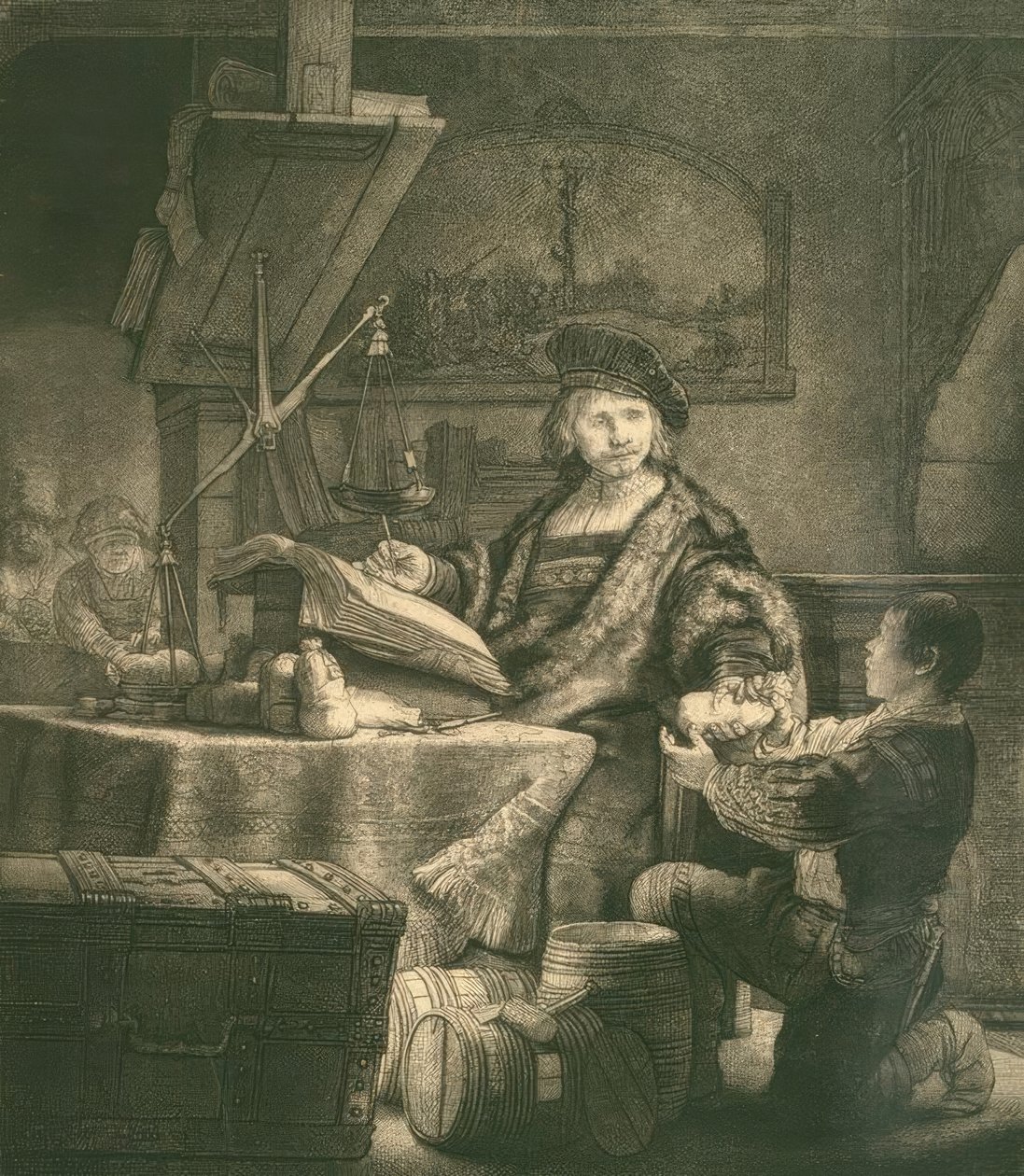 Altın kantar olarak bilinen Jan Uijtenbogaert by Rembrandt van Rijn