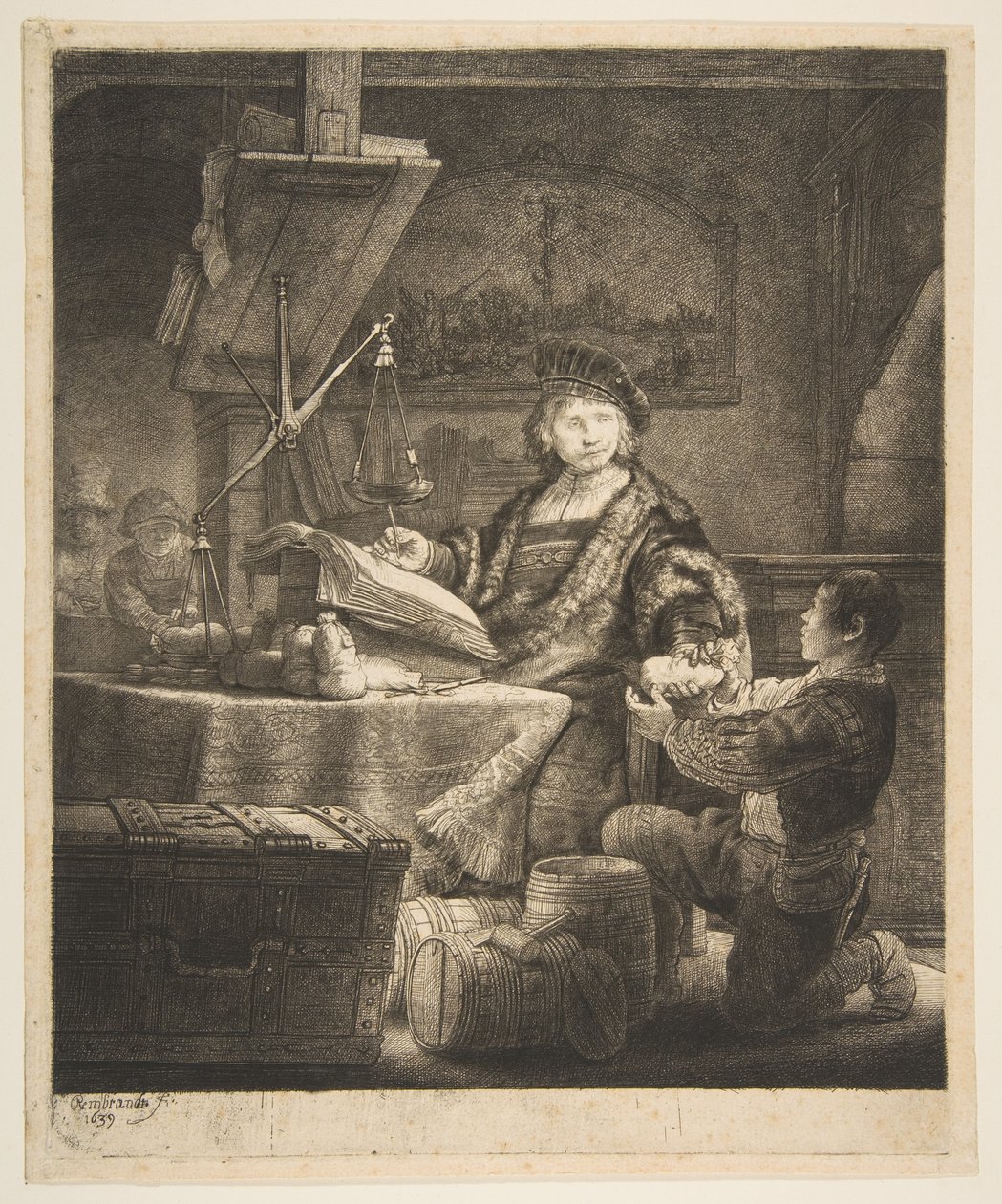 Jan Uytenbogaert Altın Kantar, 1639. by Rembrandt van Rijn