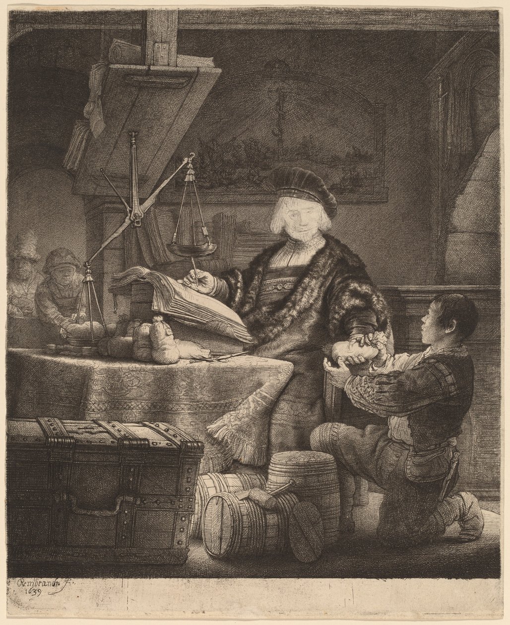 Jan Uytenbogaert, "Altın Tartı" by Rembrandt van Rijn