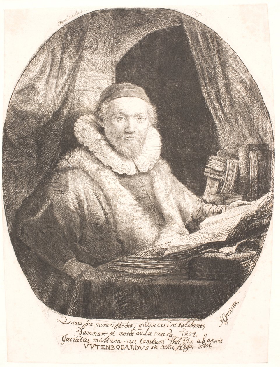 Jan Uytenbogaert, Arminian remonstarnts mezhebinin vaizi by Rembrandt van Rijn
