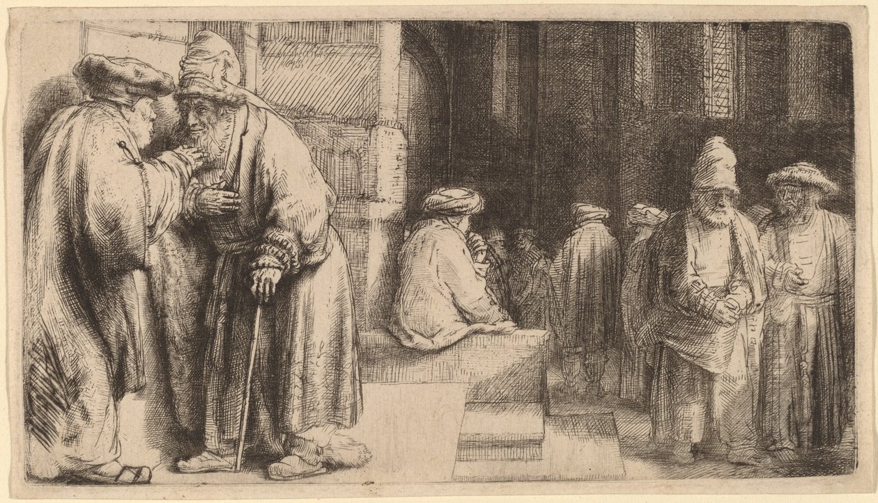Sinagogdaki Yahudiler by Rembrandt van Rijn
