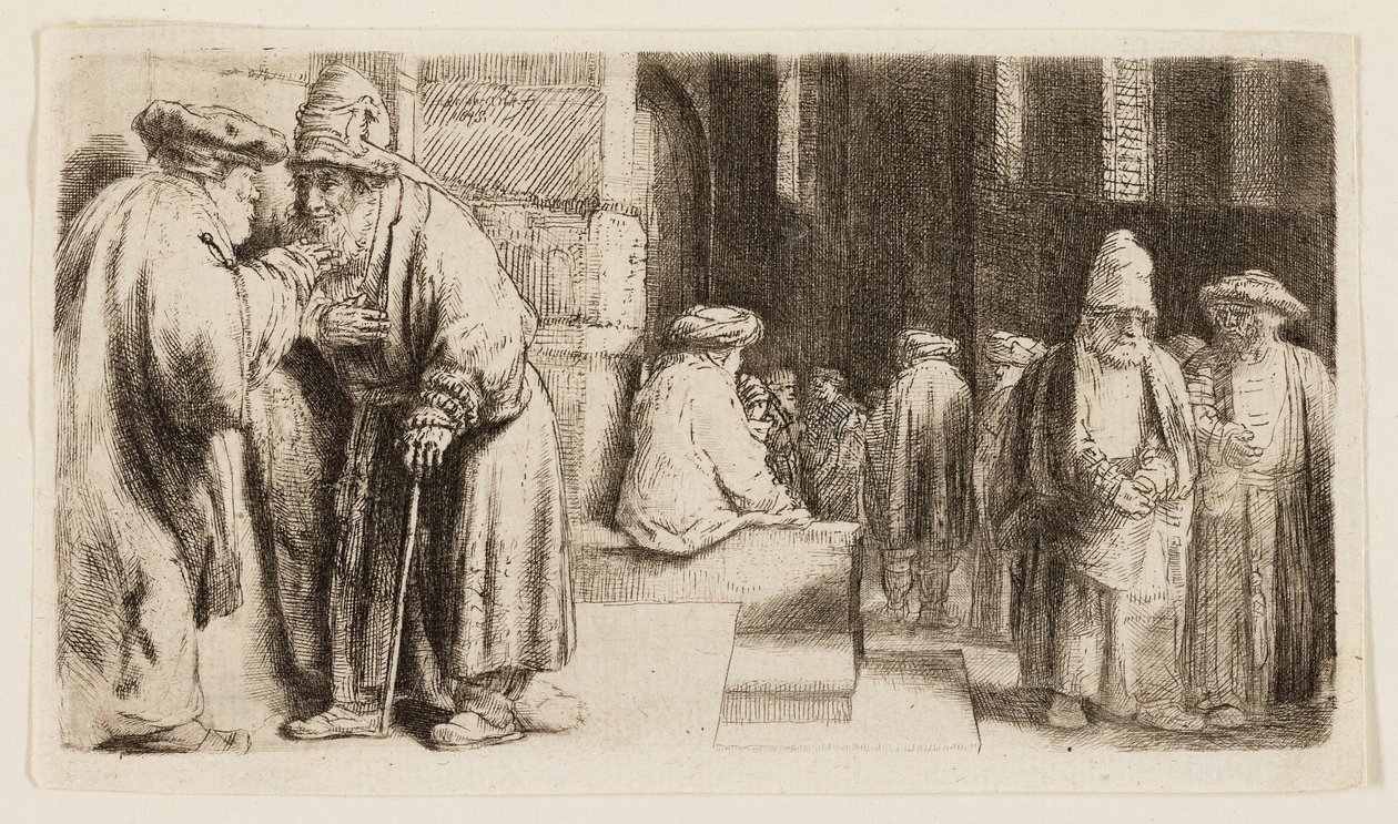Sinagogdaki Yahudiler by Rembrandt van Rijn