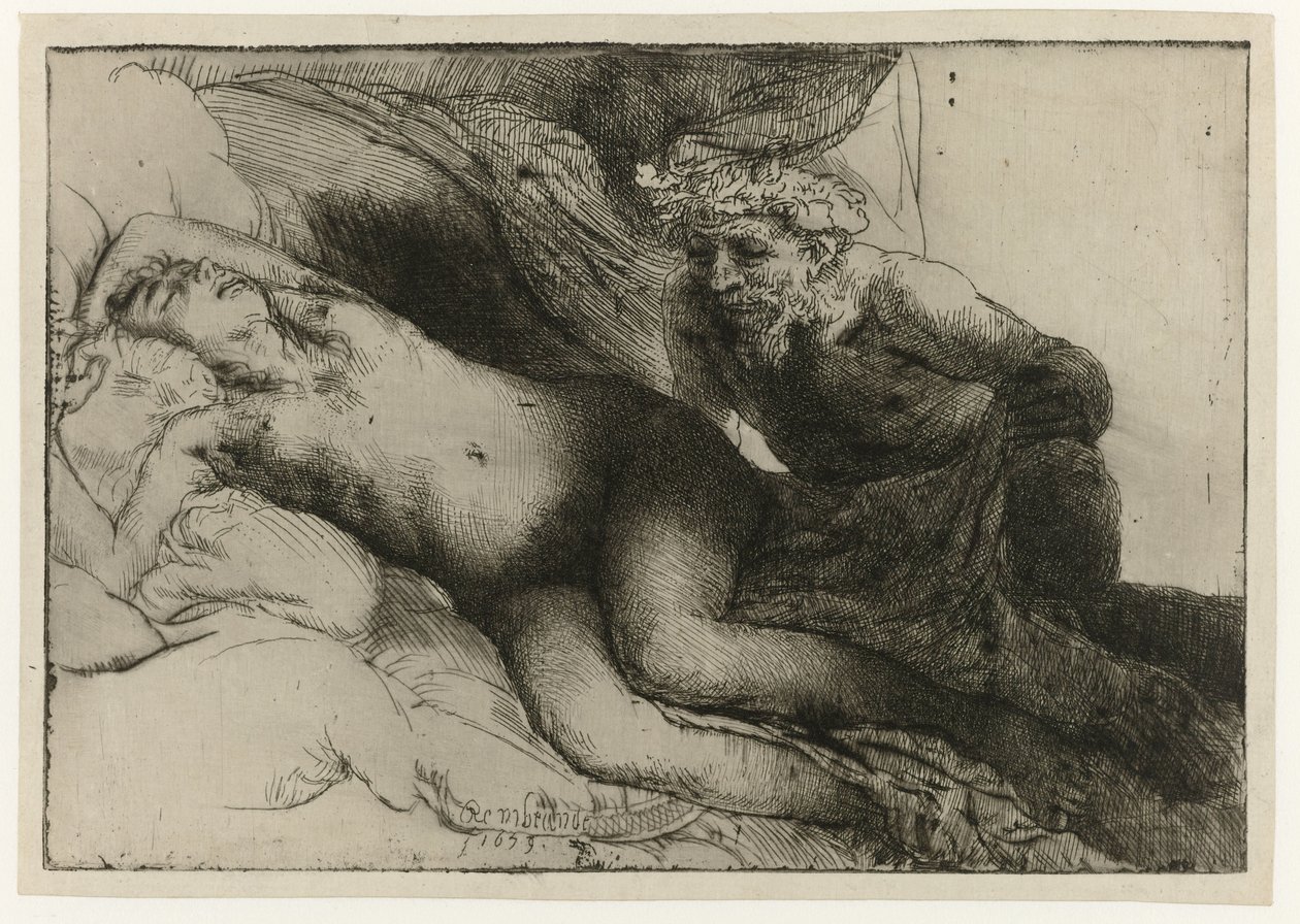 Jüpiter ve Antiope Jüpiter ve Antiope: daha büyük levha by Rembrandt van Rijn