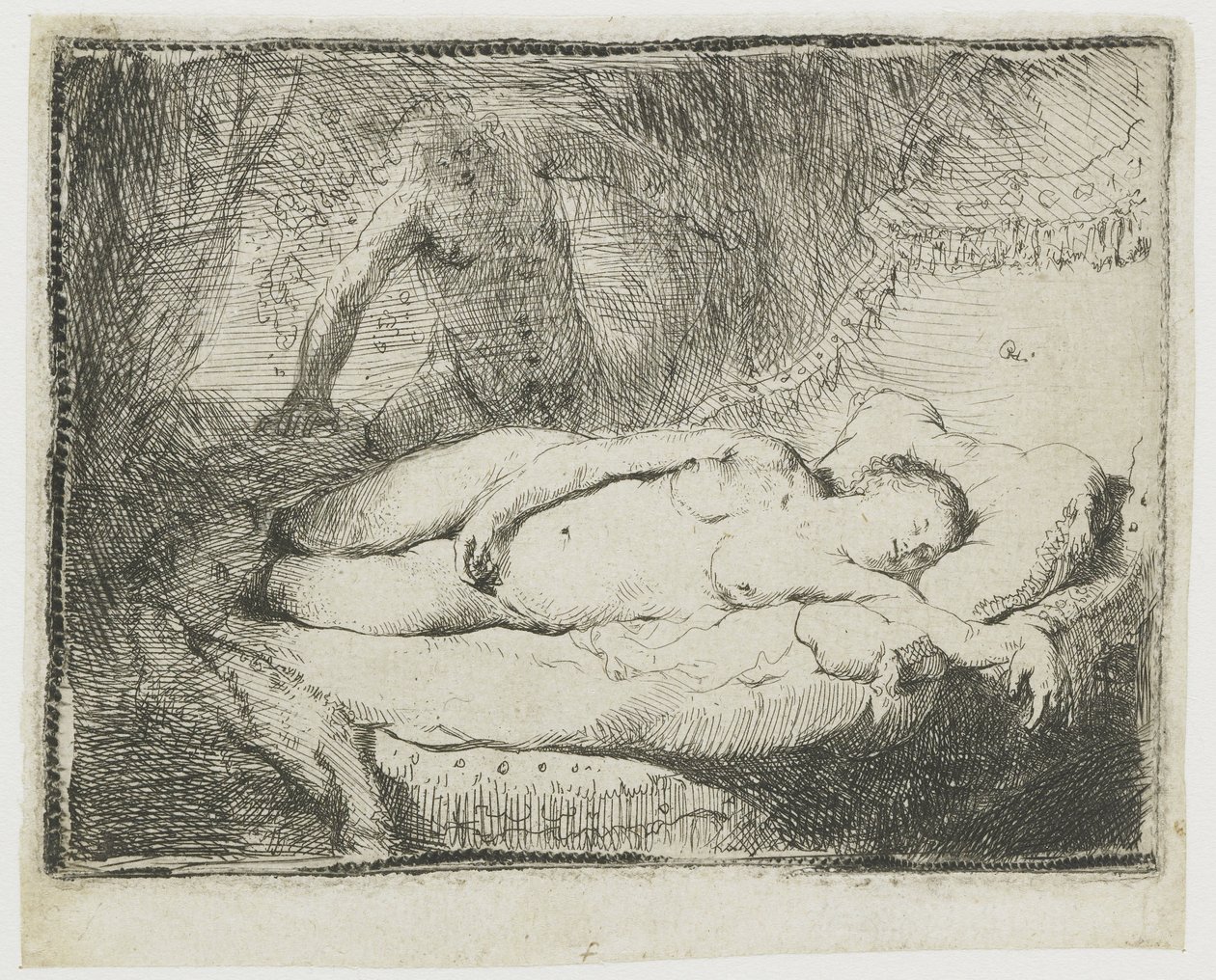Jüpiter ve Antiope: daha küçük levha by Rembrandt van Rijn