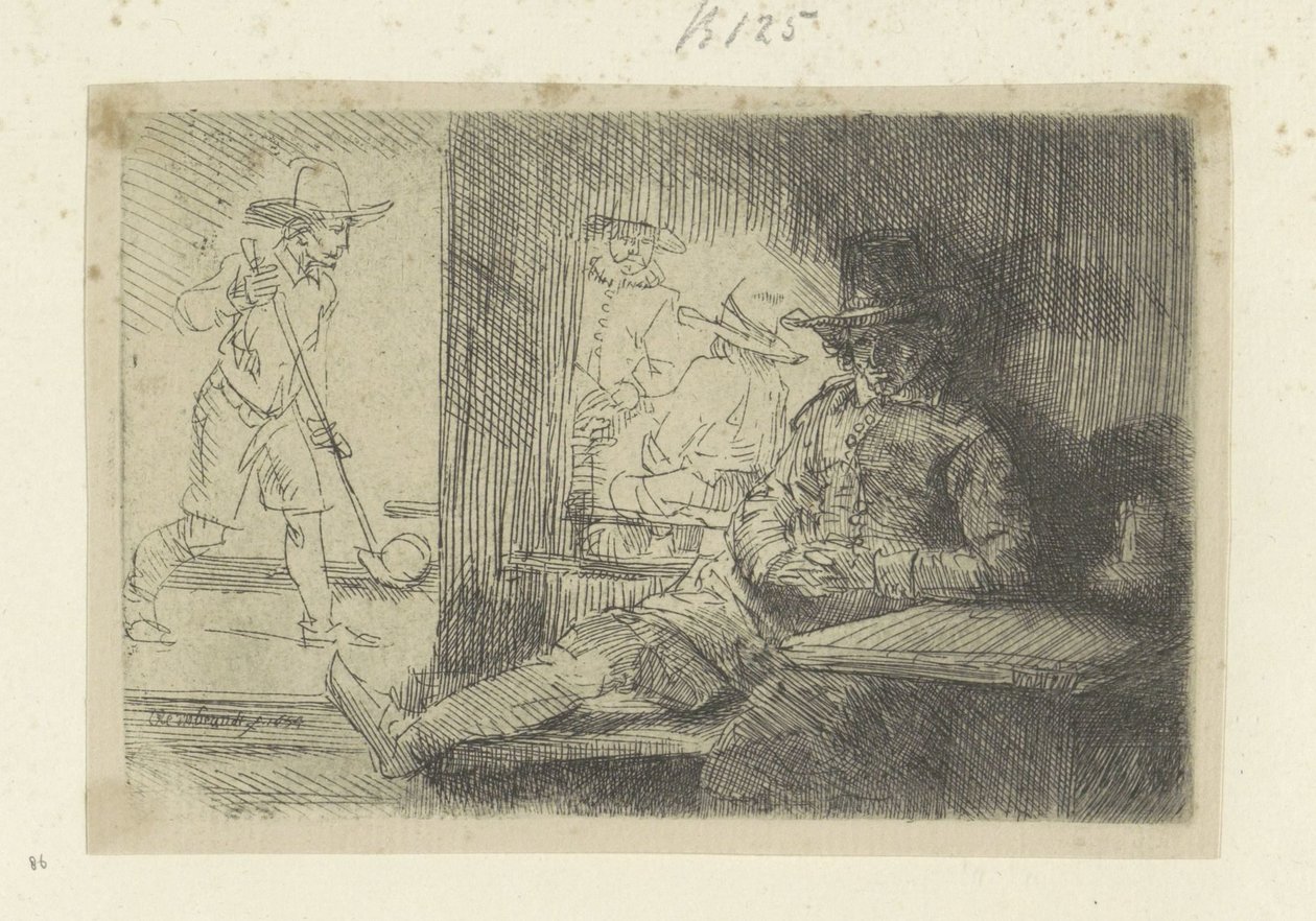 Kolfspel Seksen beş orijinal baskının toplanması (seri başlığı) by Rembrandt van Rijn