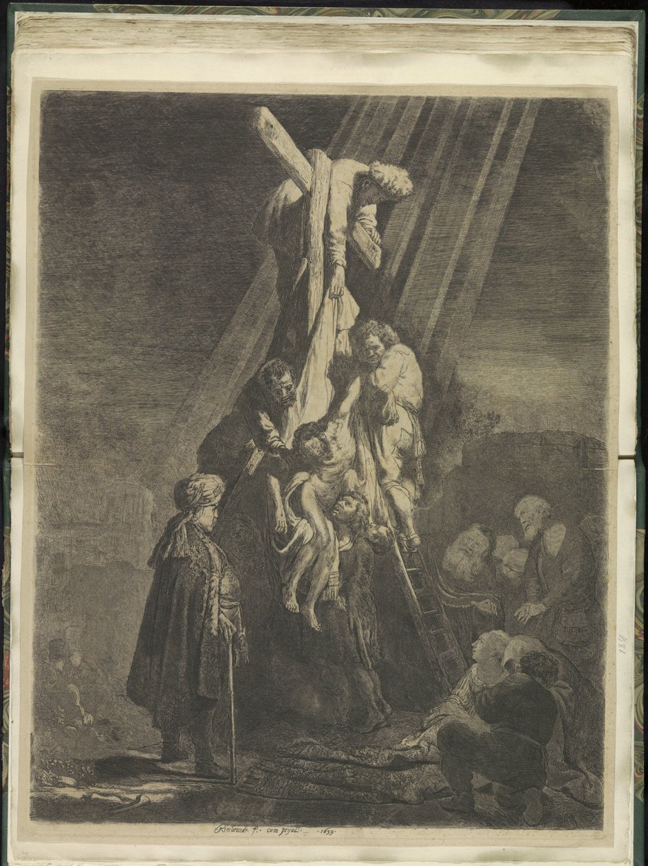 Kruisafname: tüvit plaat Seksen beş orijinal baskının toplanması (seri başlığı) by Rembrandt van Rijn