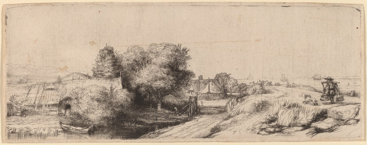 Sütçü ile Manzara by Rembrandt van Rijn