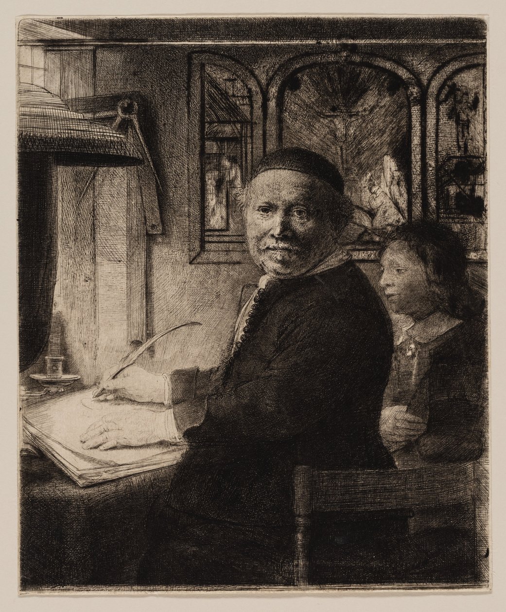 Lieven Willemsz van Coppenol, Yazma Ustası: Küçük Plaka by Rembrandt van Rijn