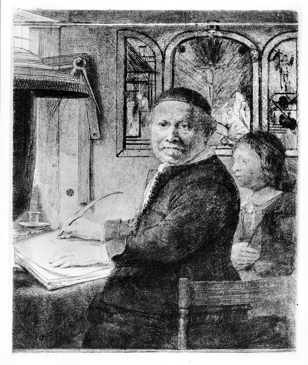 Lieven Willemsz van Coppenol, c.1658 (gravür) by Rembrandt van Rijn