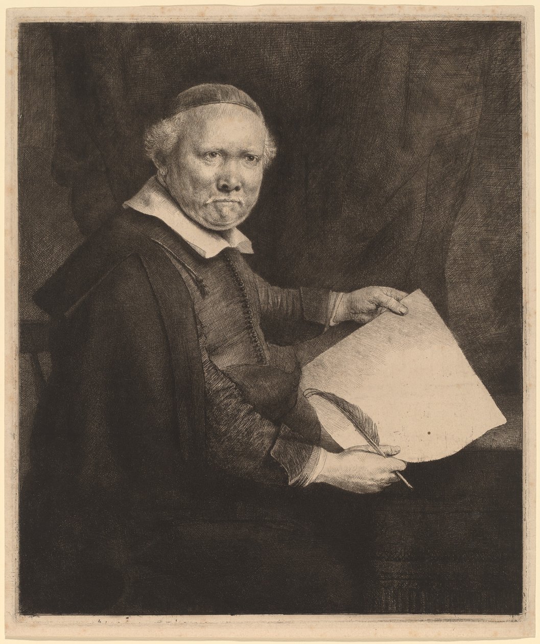 Lieven Willemsz van Coppenol: Daha Büyük Plaka by Rembrandt van Rijn