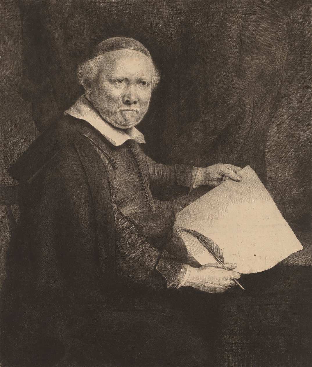 Lieven Willemsz van Coppenol: Büyük Plaka, 1658. by Rembrandt van Rijn